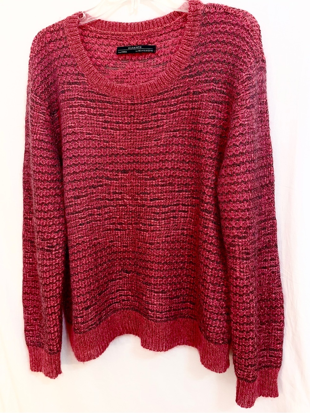 Mohair Metallic Open Knit AllSaints Squro Sweater US 10